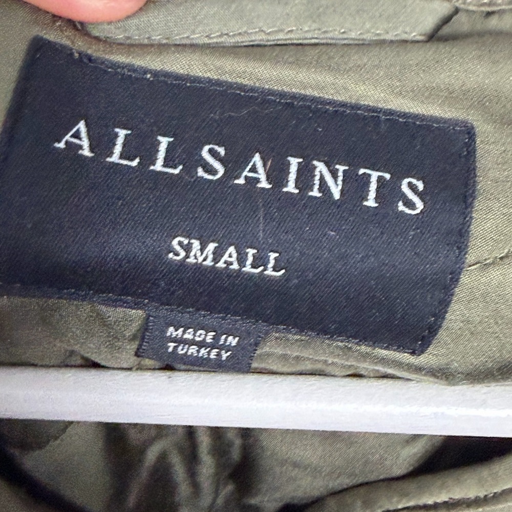ALL SAINTS Green Hayes Quilted Oversize Jacket - Picture 6 of 8